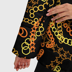 Куртка зимняя женская Цветные цепи, абстракция, цвет: 3D-черный — фото 2