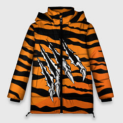 Куртка зимняя женская След от когтей тигра, цвет: 3D-черный