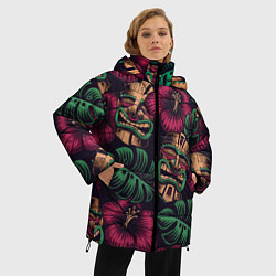 Куртка зимняя женская Тропический, цвет: 3D-черный — фото 2