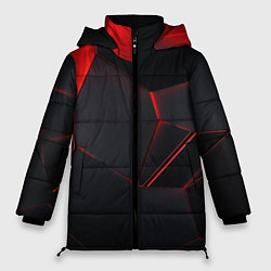 Куртка зимняя женская Красные плиты 3D, цвет: 3D-черный