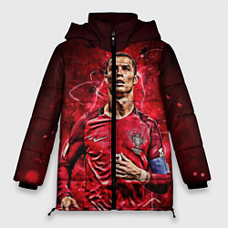 Куртка зимняя женская Cristiano Ronaldo Portugal, цвет: 3D-черный