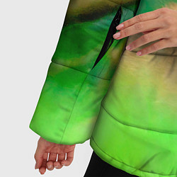 Куртка зимняя женская Лисенок в зеленом лесу, цвет: 3D-черный — фото 2