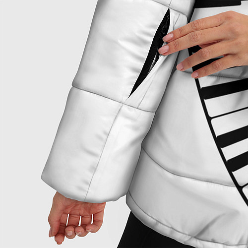 Женская зимняя куртка МУЗЫКАЛЬНЫЙ УЗОР / 3D-Черный – фото 5