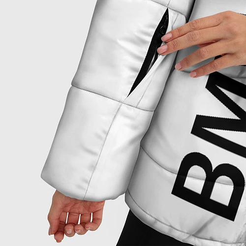 Женская зимняя куртка Black and White BMW / 3D-Черный – фото 5