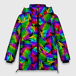 Куртка зимняя женская Неоновый папоротник, цвет: 3D-черный