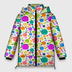 Куртка зимняя женская Разноцветные пятна, цвет: 3D-красный