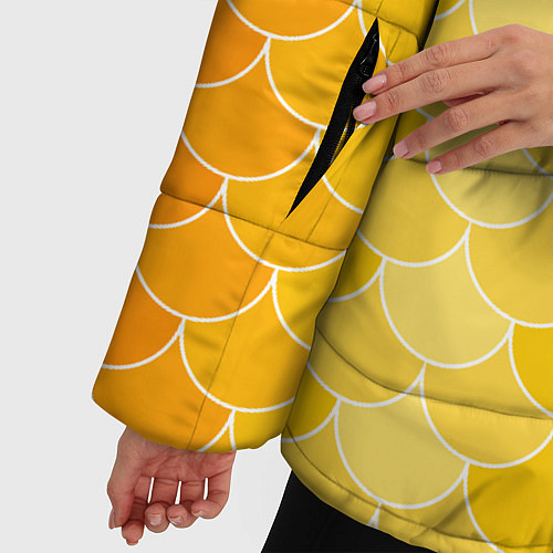 Женская зимняя куртка Желтая чешуя / 3D-Черный – фото 5