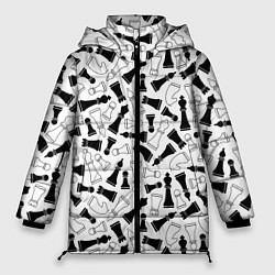 Куртка зимняя женская Шахматы, цвет: 3D-черный