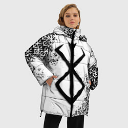 Куртка зимняя женская БЕРСЕРК logo чб, цвет: 3D-красный — фото 2