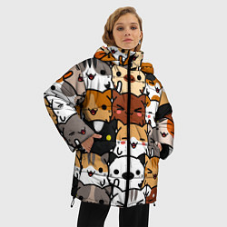 Куртка зимняя женская Коты и котики, цвет: 3D-красный — фото 2