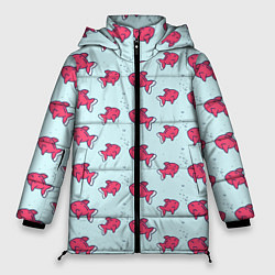 Куртка зимняя женская Рыбки, цвет: 3D-красный
