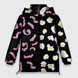 Куртка зимняя женская Яичница с беконом, цвет: 3D-черный