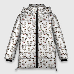 Куртка зимняя женская Рожицы, цвет: 3D-черный