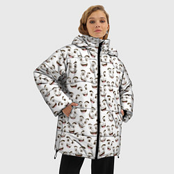 Куртка зимняя женская Рожицы, цвет: 3D-черный — фото 2