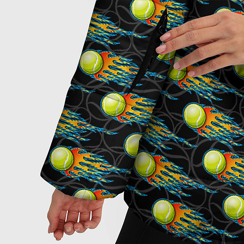 Женская зимняя куртка Теннисные Мячики / 3D-Черный – фото 5