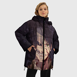 Куртка зимняя женская Атака титанов, цвет: 3D-красный — фото 2