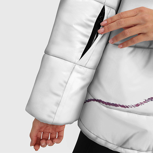 Женская зимняя куртка Фиолетовые нити / 3D-Черный – фото 5