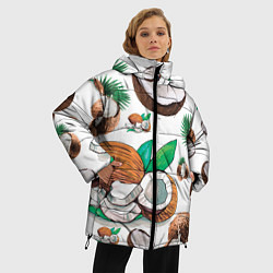 Куртка зимняя женская Кокосы, цвет: 3D-светло-серый — фото 2