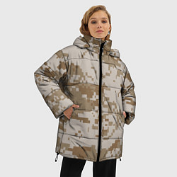Куртка зимняя женская Камуфляжный пиксель, цвет: 3D-черный — фото 2