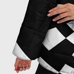 Куртка зимняя женская Черно-белый фон иллюзии, цвет: 3D-черный — фото 2