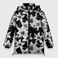 Женская зимняя куртка Лилии черно-белые