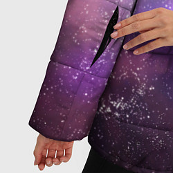 Куртка зимняя женская Космос, сияние и звезды, цвет: 3D-черный — фото 2