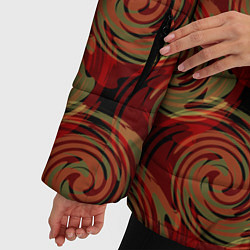 Куртка зимняя женская Красно-оливковый ретро, цвет: 3D-черный — фото 2