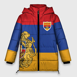 Куртка зимняя женская Armenia coat of arms and flag, цвет: 3D-черный