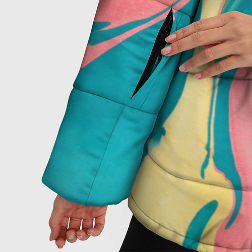 Женская зимняя куртка Красочный развод / 3D-Черный – фото 5