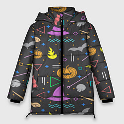 Куртка зимняя женская Уютный Halloween, цвет: 3D-черный
