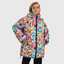 Куртка зимняя женская Вкусный узор из сладостей, цвет: 3D-светло-серый — фото 2