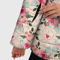Куртка зимняя женская Полевые цветочки, цвет: 3D-черный — фото 2
