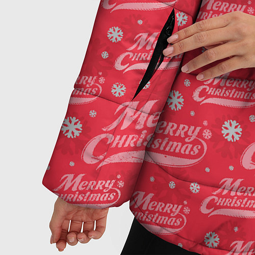 Женская зимняя куртка Merry Christmas рождество / 3D-Черный – фото 5