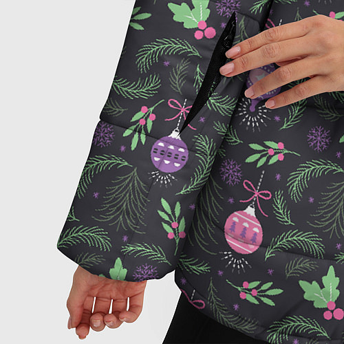 Женская зимняя куртка Новогоднее Украшение для Ёлки / 3D-Черный – фото 5