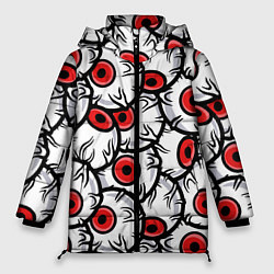 Куртка зимняя женская HALLOWEEN EYES ХЕЛЛОУИН ГЛАЗА, цвет: 3D-черный