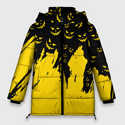 Куртка зимняя женская Тыквенные смайлы, цвет: 3D-светло-серый