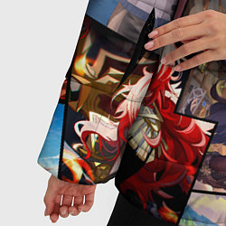 Куртка зимняя женская Геншин импакт, персонажи, цвет: 3D-черный — фото 2