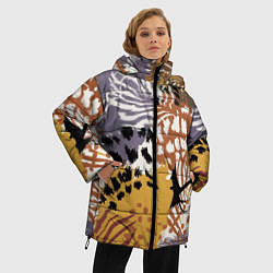 Куртка зимняя женская Зебра Пятнистая, цвет: 3D-черный — фото 2