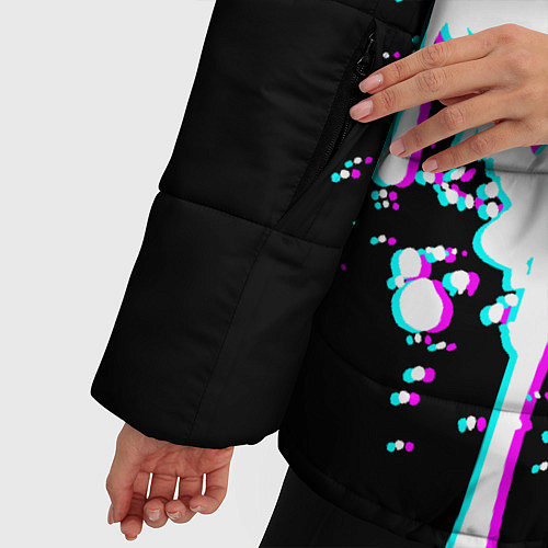 Женская зимняя куртка Мерцающий череп / 3D-Черный – фото 5