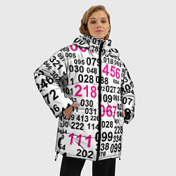 Куртка зимняя женская Игра в кальмара: номера игроков, цвет: 3D-черный — фото 2