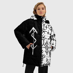 Куртка зимняя женская ПАТТЕРН РУНЫ RUNES Z, цвет: 3D-черный — фото 2