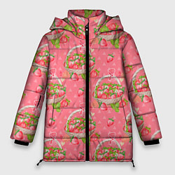 Куртка зимняя женская Корзина с клубникой, цвет: 3D-черный