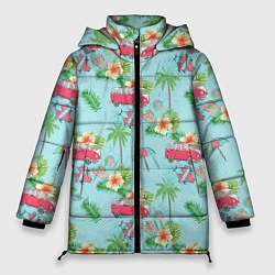 Куртка зимняя женская Путешествие хиппи, цвет: 3D-красный