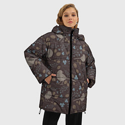 Куртка зимняя женская Осенняя абстракция, цвет: 3D-черный — фото 2