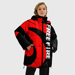Куртка зимняя женская GARENA FREE FIRE СИМВОЛ ИГРЫ ЛОГО, цвет: 3D-черный — фото 2