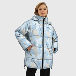 Куртка зимняя женская Узоры Снежинки, цвет: 3D-черный — фото 2