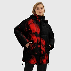 Куртка зимняя женская Черепа свалка, цвет: 3D-черный — фото 2