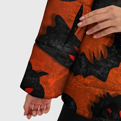 Женская зимняя куртка Halloween print / 3D-Черный – фото 5