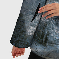 Куртка зимняя женская Зимний пейзаж картина маслом, цвет: 3D-черный — фото 2