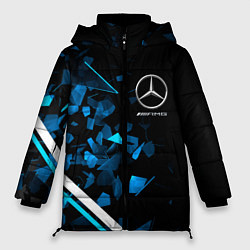 Куртка зимняя женская Mercedes AMG Осколки стекла, цвет: 3D-красный